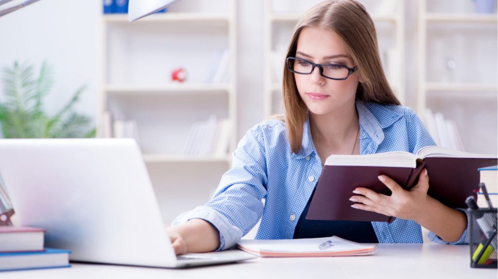 Student studying